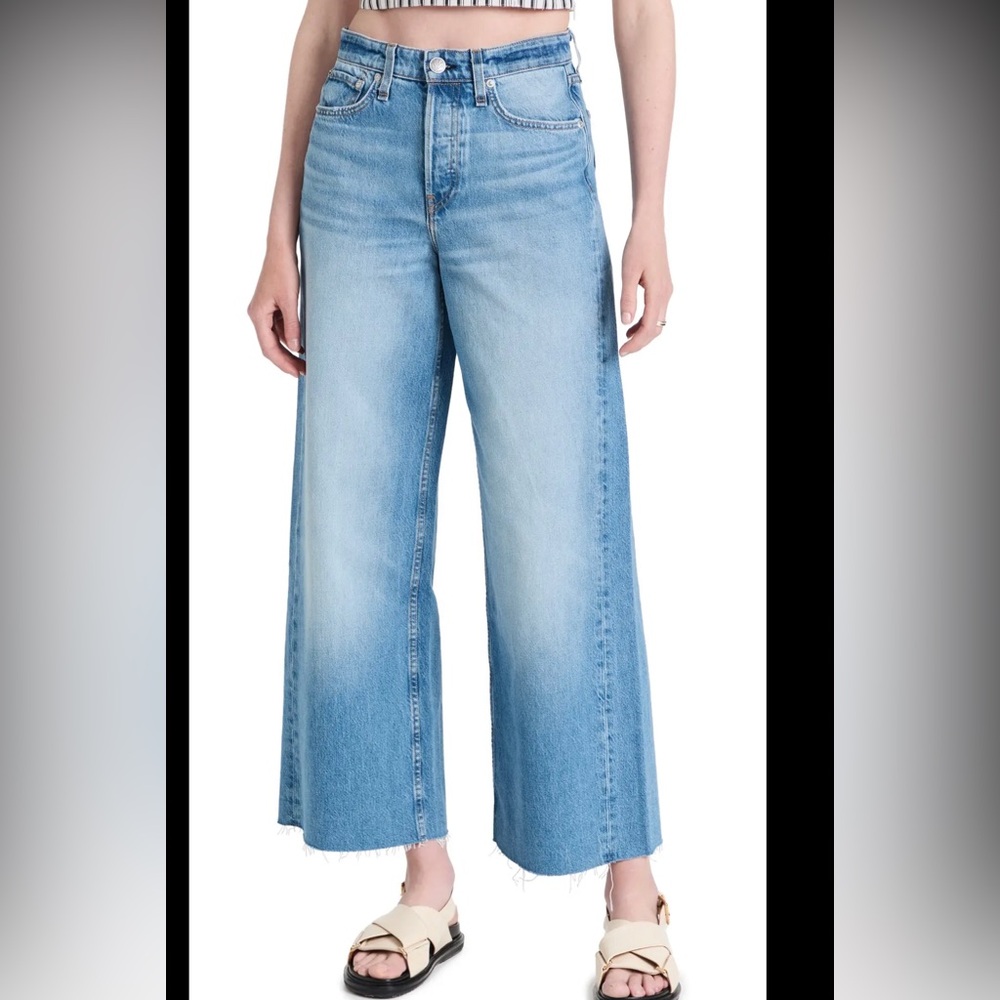 Rag & Bone Maya high rise wide leg raw jeans